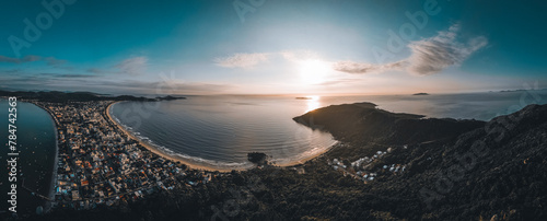 Aerial view of Canto Grande Beach in Bombinhas, state of Santa Catarina
