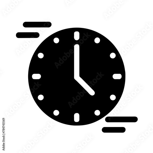 Clock Flying icon vector graphics element silhouette Time management, time running out symbol sing illustration on a Transparent Background