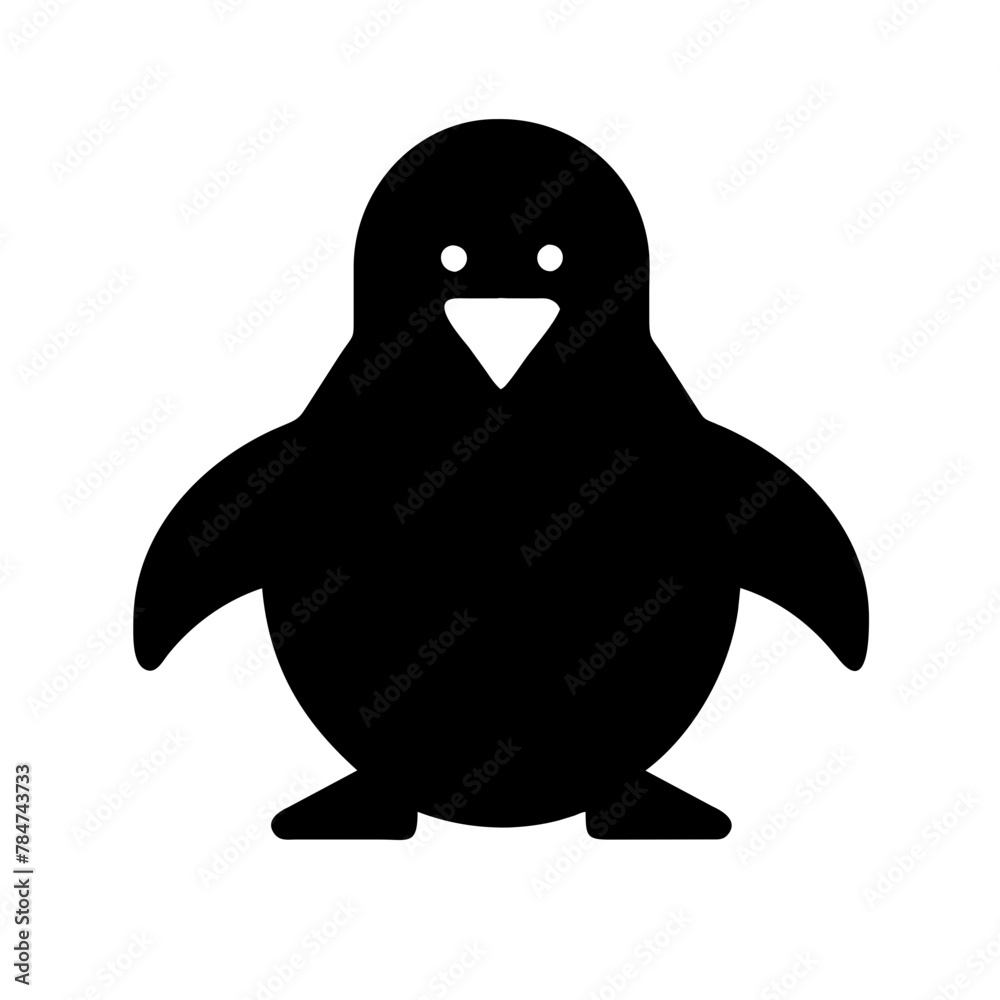 Obraz premium Penguin icon vector graphics element silhouette Winter animal sign symbol illustration on a Transparent Background
