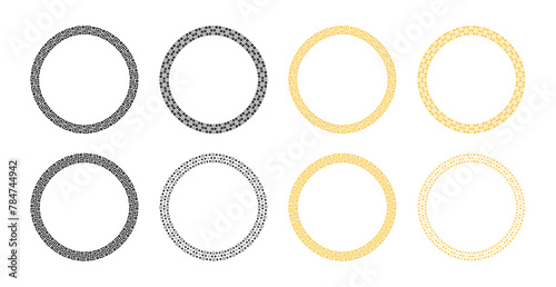 round frame vector set - black and gold (artwork 3)