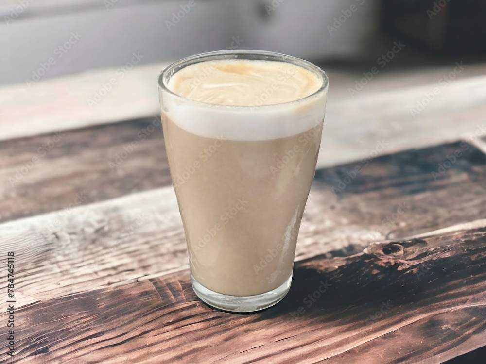 latte in glass