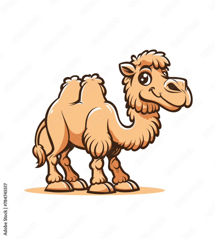 Cute cartoon camel character. Isolated vector illustration - obrazy, fototapety, plakaty 