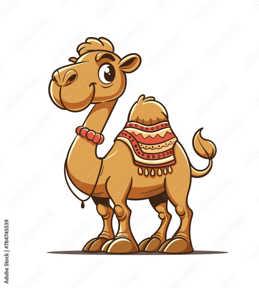 Cute cartoon camel character. Isolated vector illustration - obrazy, fototapety, plakaty 