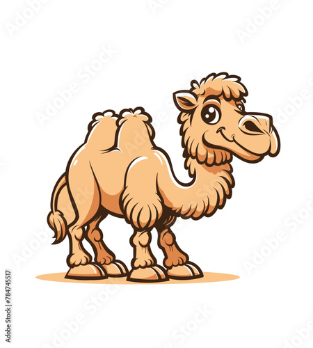 Cute cartoon camel character. Isolated vector illustration