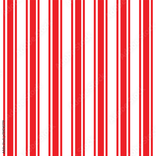 red  white stripe. Seamless red stripes pattern design candy cane pattern. From thin line to thick. Parallel stripe. Red streak on white background.  Abstract geometric patten   eps 10