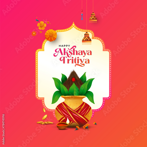 Happy Akshaya Tritiya Festival Vector Background Design Template, Indian Traditional Festival Akshaya Tritiya Background Template © BappiDeb