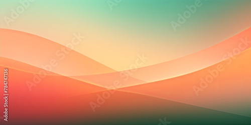 Abstract peach and green gradient background with blur effect, northern lights