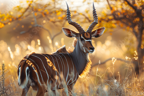 The Serene Solitude: A Captivating Glimpse of a Nyala Antelope in its Natural Wilderness photo