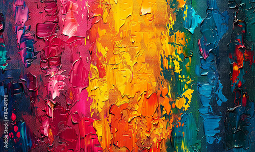 Abstract painting mixes many colors and textures for backgrounds and wallpapers   photo