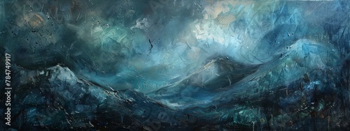 Abstract Oceanic Landscape in Moody Blues 