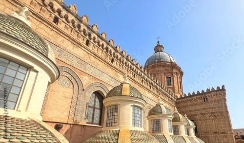 Exterior view of the rooftop of the cathedral church of the Roman Catholic Archdiocese of Palermo. photo