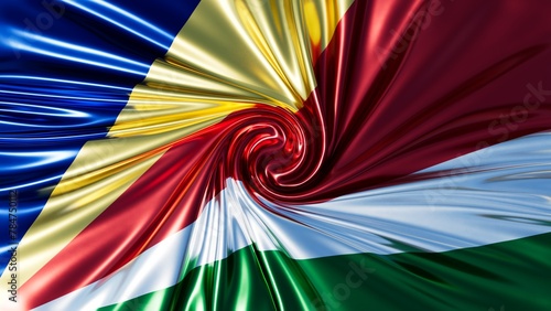 Vibrant Twist on the Seychelles Flag with Radiating Colors