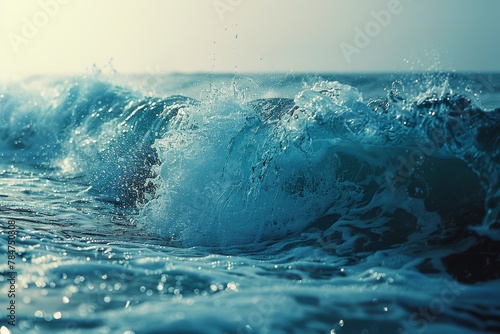 An engaging view of a powerful ocean wave cresting and splashing captured in a moment of nature's might