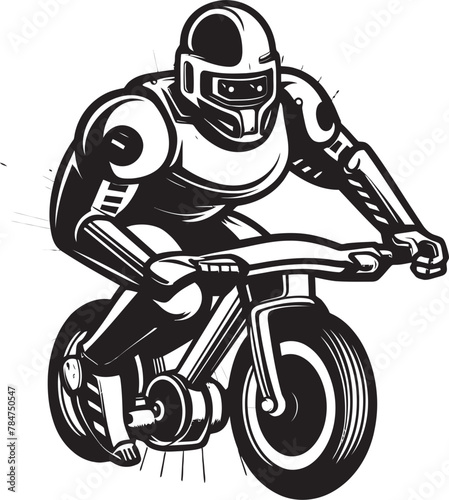 Gear Rider Bicycle Vector Design RoboCyclist Bicycle Vector Logo