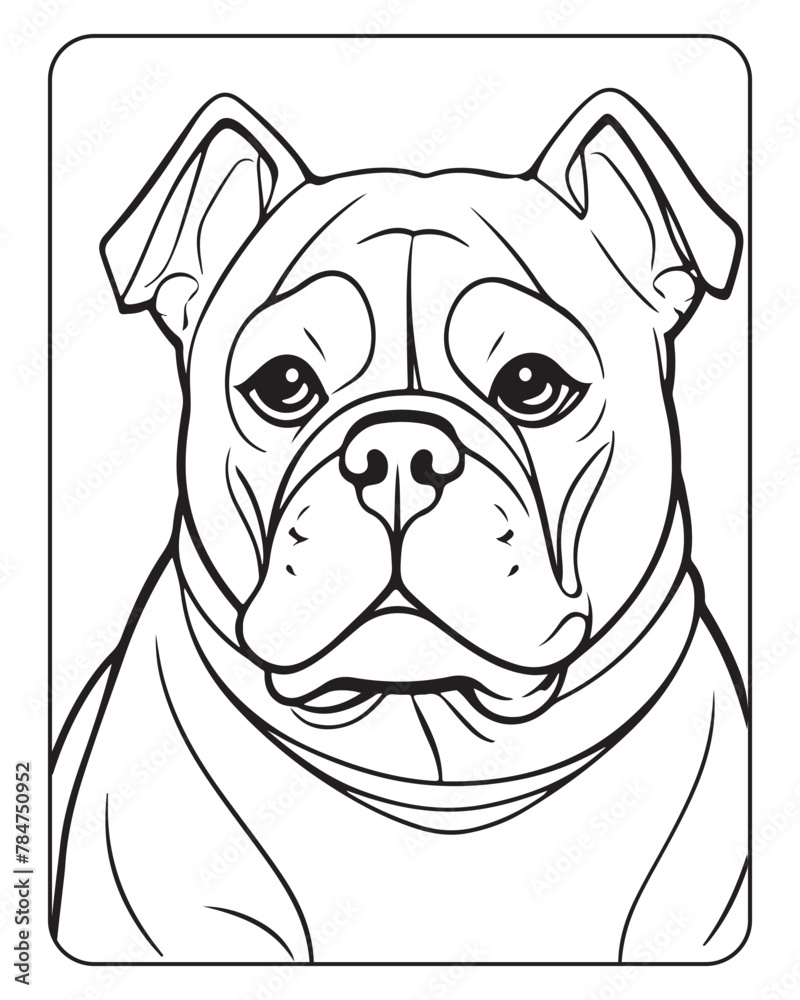 Dog Coloring Page for Kids, Cute Dog Vector, Dog black and white, Dog ...