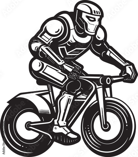 TechCycler Bicycle Vector Symbol AlloyRider Robot on Bike Icon