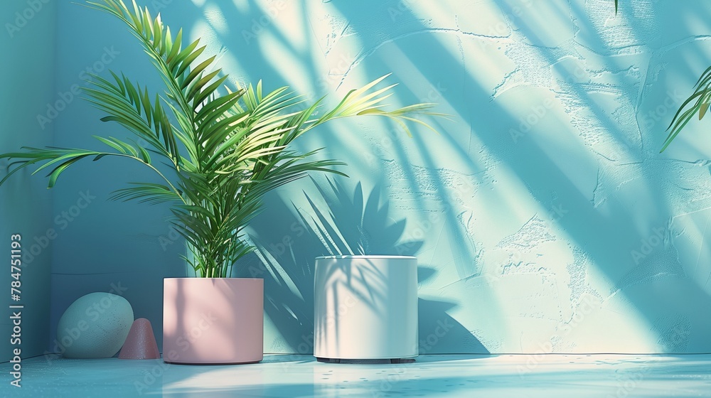 a plant in a pink vase a plant in a pink vase