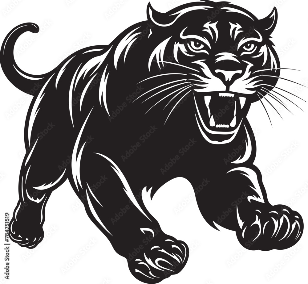 Stealthy Sprint Running Panther Icon Panther Pulse Vector Logo Design Stealthy Sprint Running Panther Icon Panther Pulse Vector Logo Design