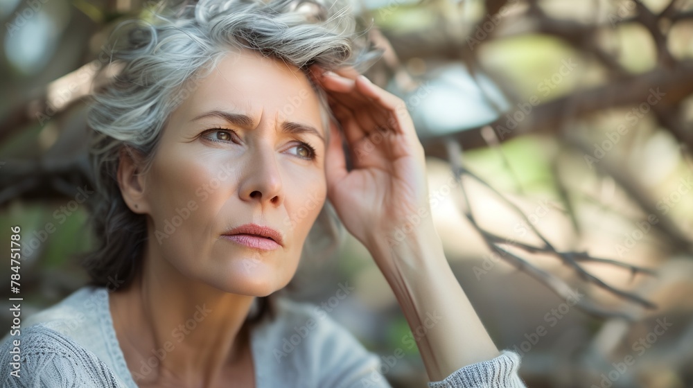 a woman with gray hair a woman with gray hair