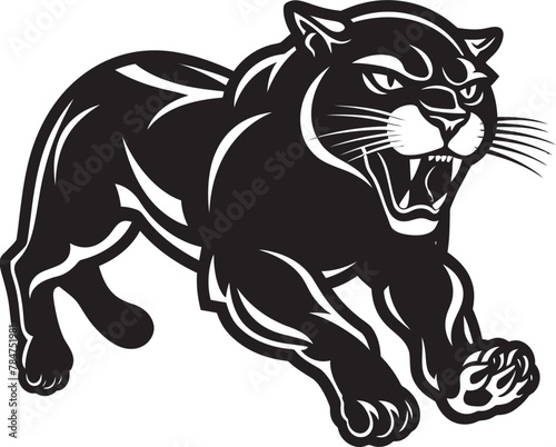 Fototapeta Naklejka Na Ścianę i Meble -  Sprinting Shadow Vector Logo Design Prowling Panther Running Panther Emblem