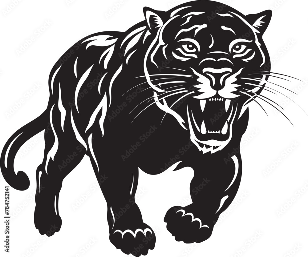 Ferocious Fleetness Running Panther Icon Sinuous Stride Vector Logo Design