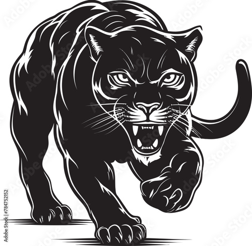 Wallpaper Mural Fierce Feline Vector Logo Emblem Midnight Marauder Running Panther Symbol Torontodigital.ca