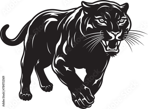 Roaring Runner Running Panther Logo Onyx Sprint Vector Logo Symbol