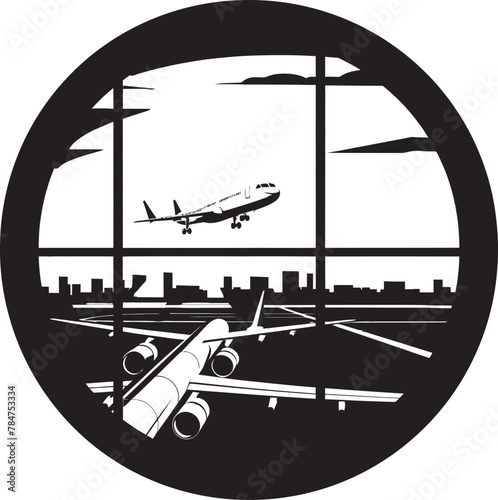 Airfield Ascent Airport Logo Design Runway Reverie Vector Airport Icon