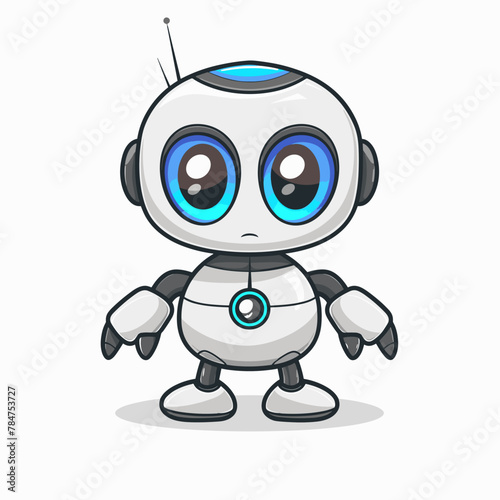 Cute robot character mascot cartoon vector illustration. Cute cartoon robot.