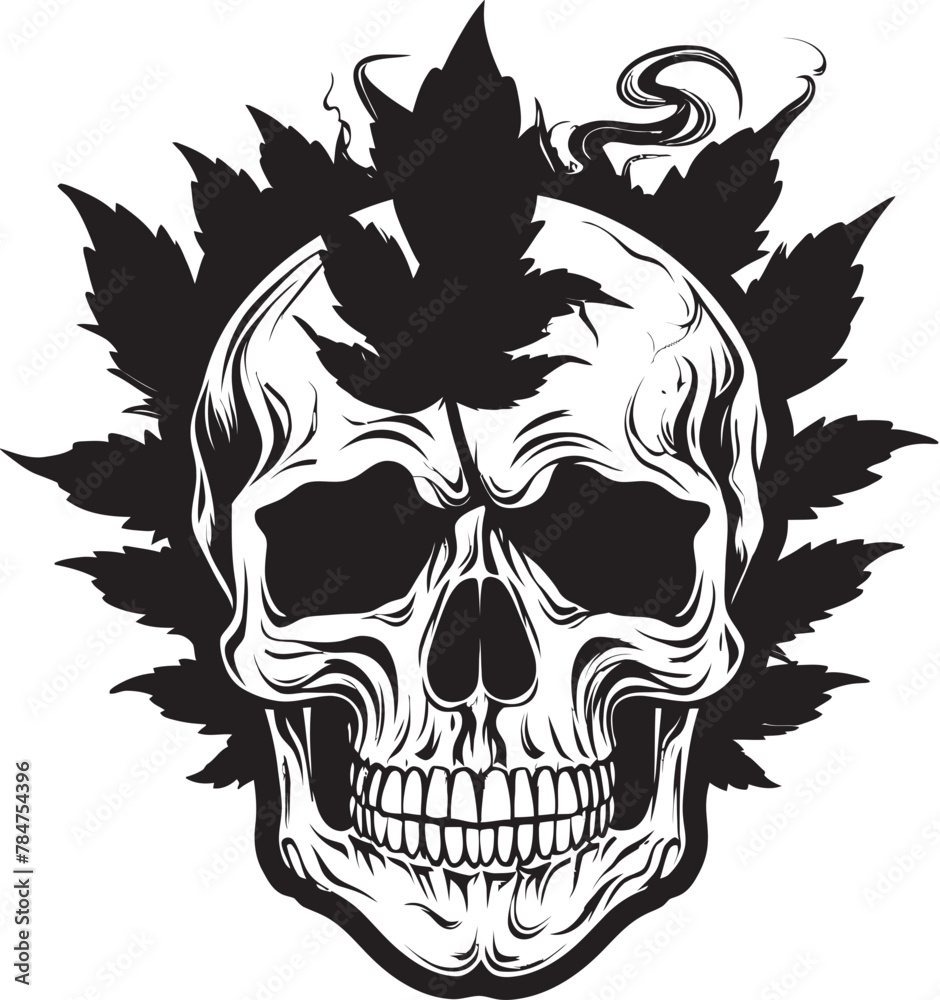 Cannabone Crest Cannabis Leaf Skull Vector Leafy Skullscape Cannabis Inspired Skull Symbol Cannabone Crest Cannabis Leaf Skull Vector Leafy Skullscape Cannabis Inspired Skull Symbol