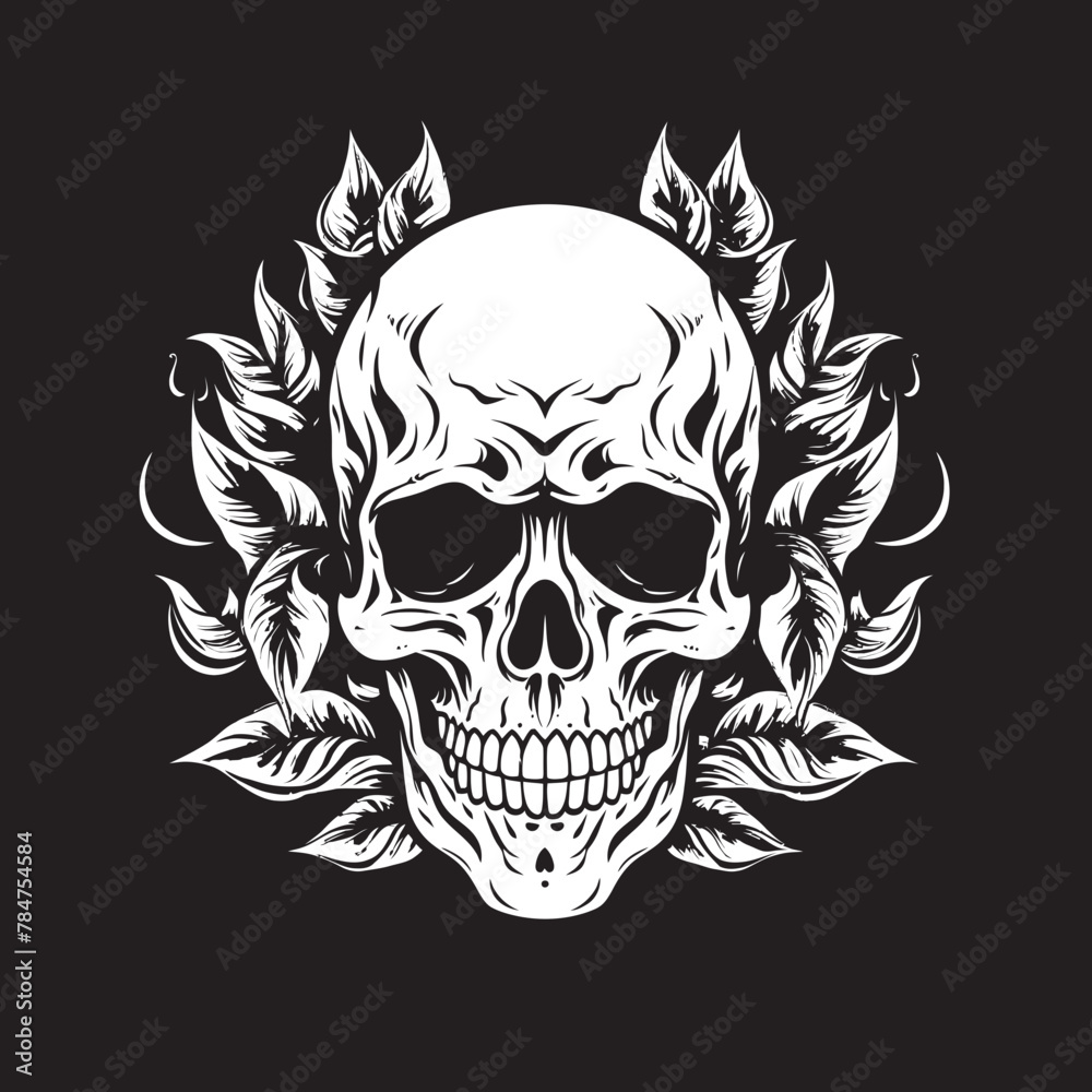 Obraz premium Leafy Cranium Cannabis Integrated Design GanjaGlow Emblem Cannabis Skull Logo