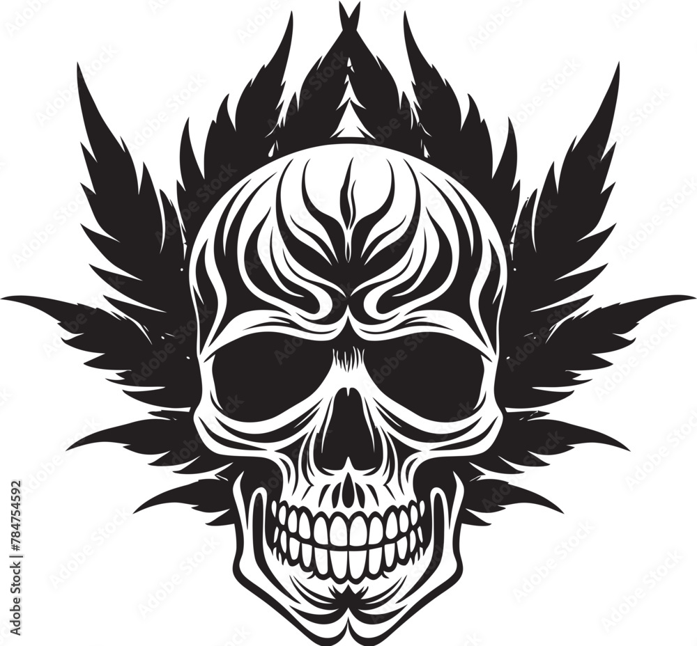 Leafy Cranium Cannabis Enriched Symbol GanjaGlow Mark Marijuana Skull Vector Leafy Cranium Cannabis Enriched Symbol GanjaGlow Mark Marijuana Skull Vector