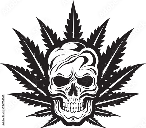 Cannabone Vision Cannabis Infused Icon Leafy Cranium Cannabis Skull Vector