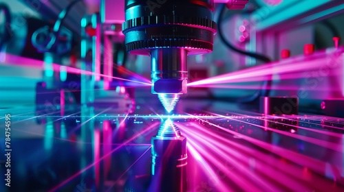Laser beams active in an optical physics laboratory