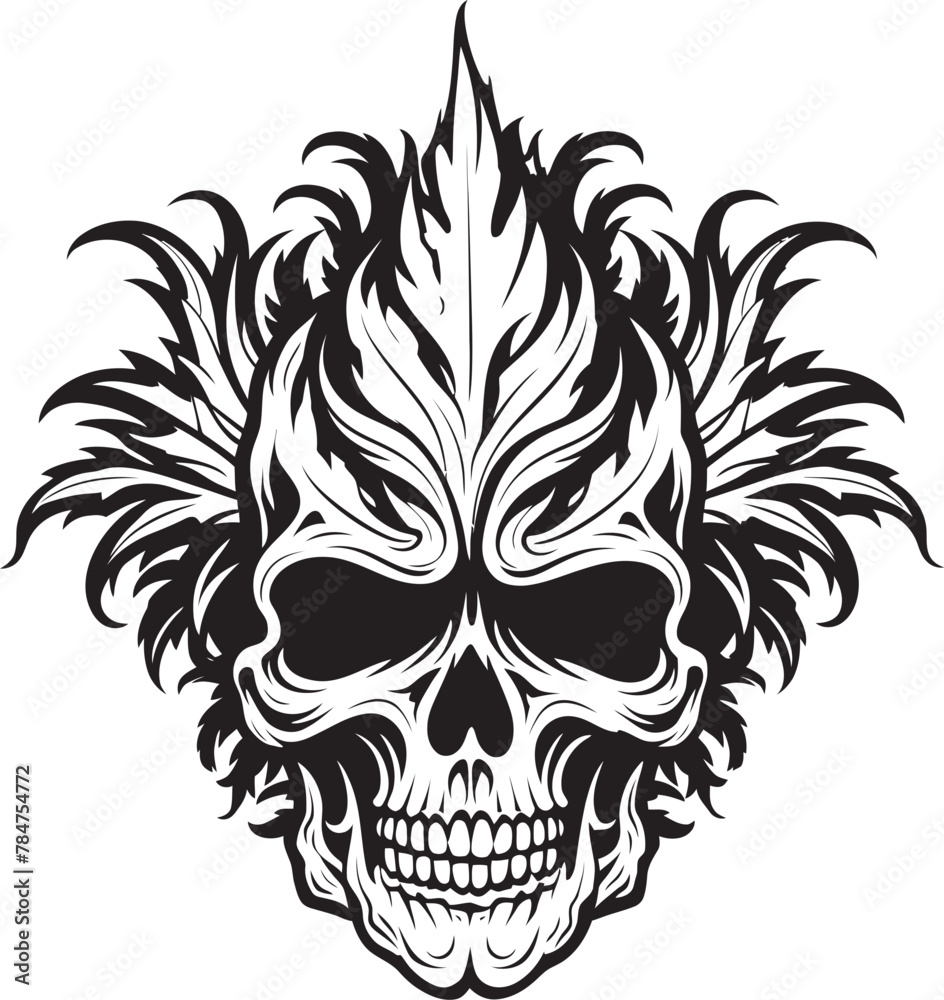 Fototapeta premium Skullweed Icon Cannabis Vector Emblem Mariaskull Emblem Skull with Cannabis Leaves