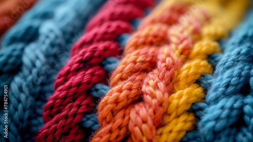 colorful knitted wool texture background © natalikp