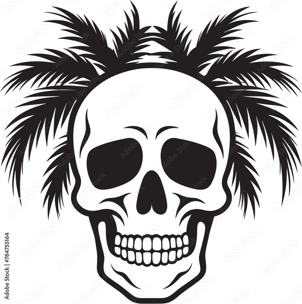 Fototapeta premium Palm Bone Palm Emblem Icon Oasis of Death Palm Vector Symbol