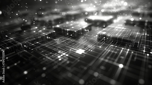 Majestic Mountain Range in Black and White