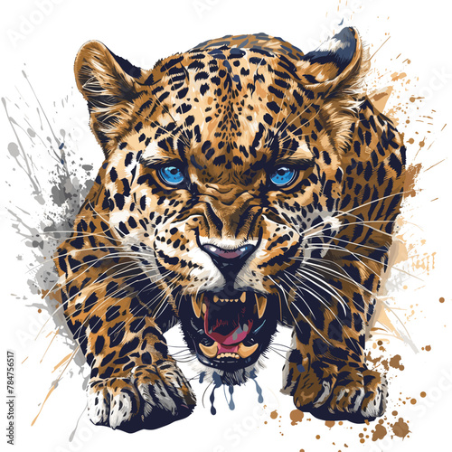 Leopard. Hand drawn sketch for your design. Vector illustration.