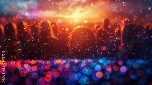 Blurry Colorful Lights on Black Background