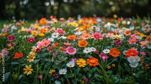Vibrant Blooms Nestled in Green Grass © olegganko