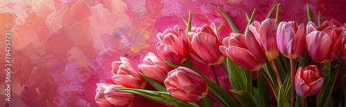 Pink Tulips in a Vase