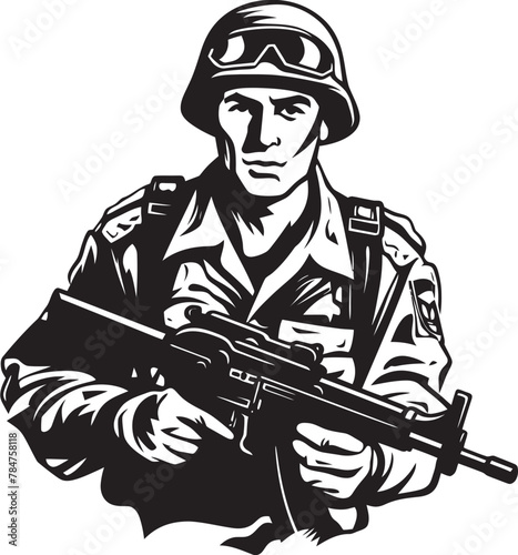 Wallpaper Mural Rifle Sentinel Military Logo Icon Strategic Defender Soldier with Assault Rifle Torontodigital.ca