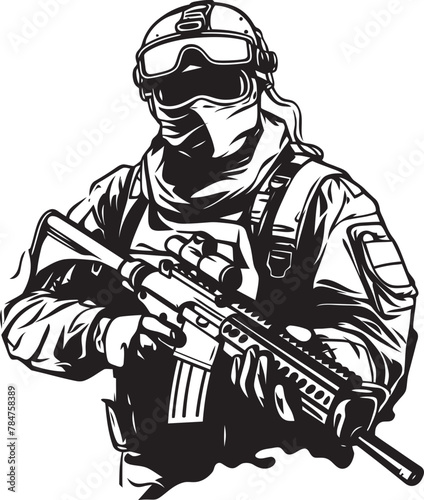 Wallpaper Mural Firearm Protector Military Logo Icon Guardian of Duty Soldier with Rifle Logo Torontodigital.ca