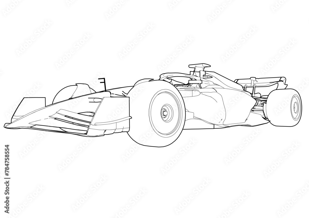 Obraz premium Silhouette F1 Car Vector