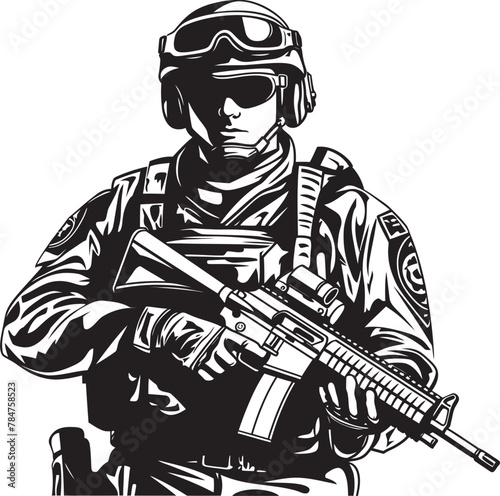 Wallpaper Mural Rifle Guardian Tactical Logo Icon Strategic Sentinel Soldier with Assault Rifle Torontodigital.ca