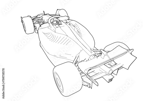Silhouette F1 Car Vector