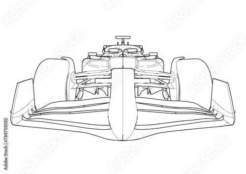 Silhouette F1 Car Vector