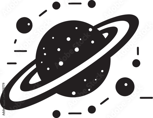 Interstellar Insignia Emblematic Space Badge Cosmic Crest Space Logo Icon