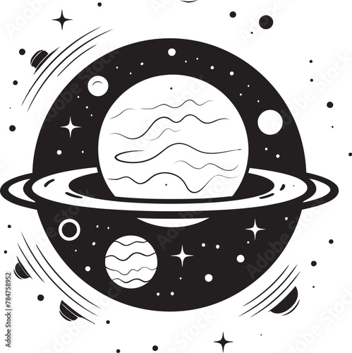 Starry Insignia Icon Design for Space Nebula Mark Space Logo Icon